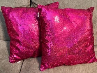 Two Large Sequin Decor Pillows