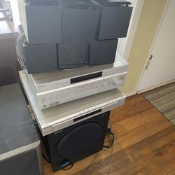 Sony stereo With Speakers Subwoofer And CD/ DVD Player