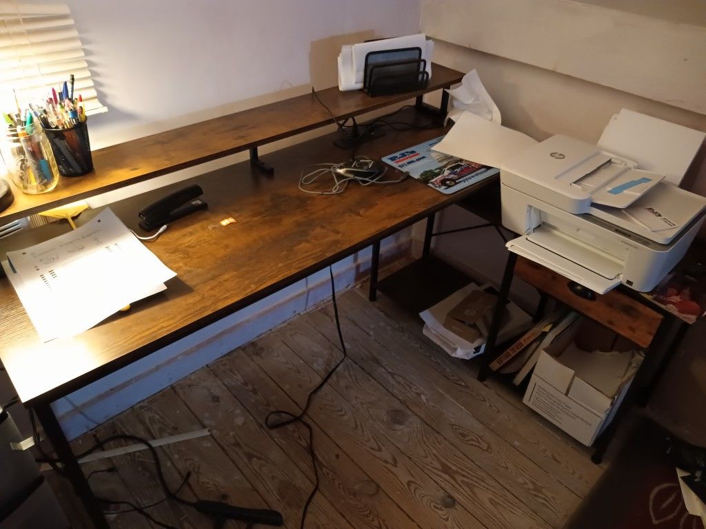 Desk, Chair And Printer 