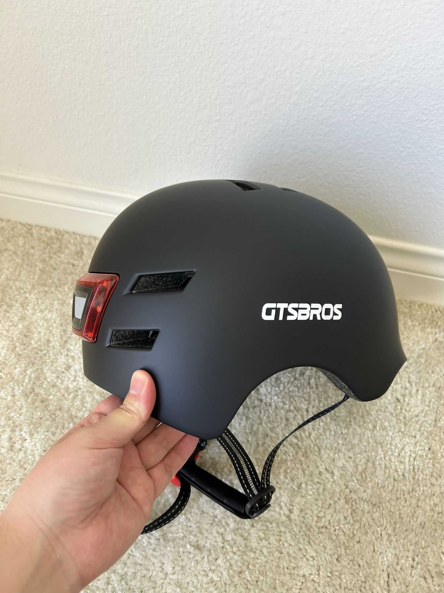 Bike Helmet With Front And Rear LED Light-New - XL