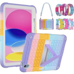 BRAND NEW IN BAG Case for iPad 10th Generation, 10.9 inch iPad Case with 6PCS Silicone Fidget Bubble Bracelet, Prner Case Shockproof Cover with Popit 