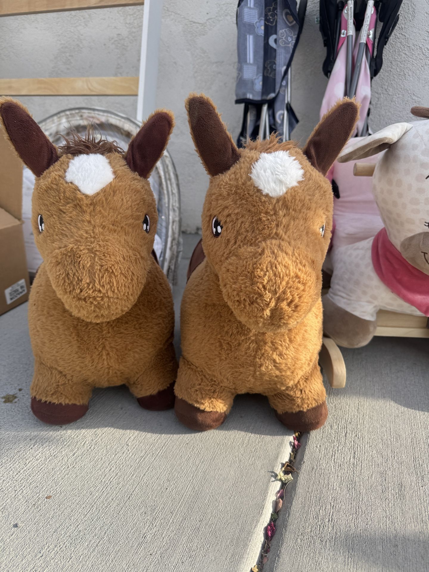 Two Inflatable Bouncy Horses For Toddlers