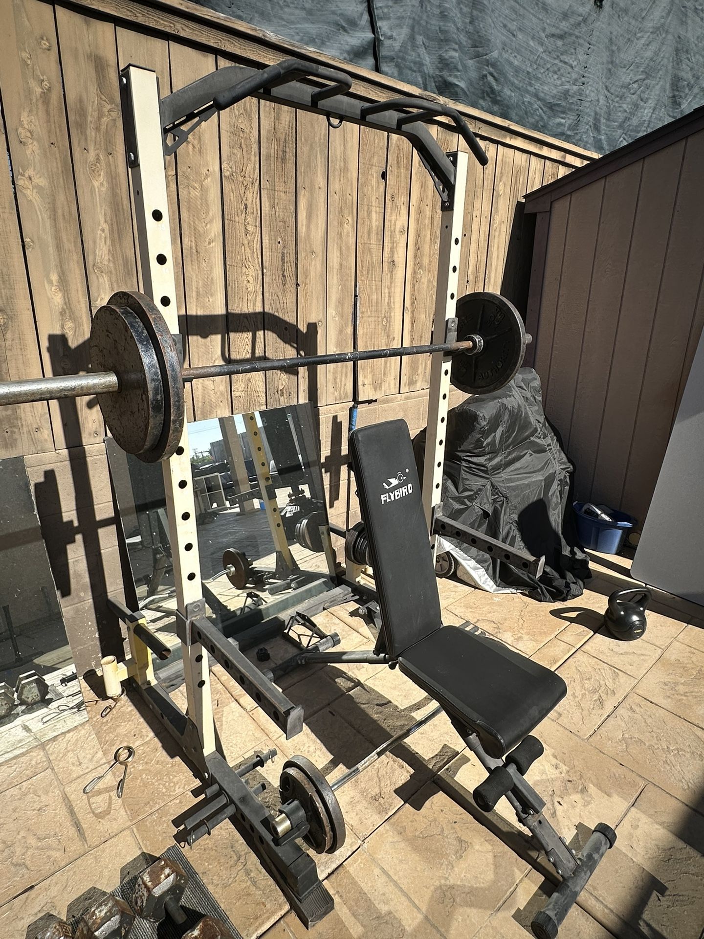 Squat Rack Power Rack Bench Press with Weights