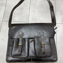 Leather Bag Laptop Briefcase Computer Satchel Bag for Men & Women 