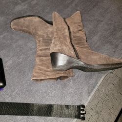 Brown Suede Boots Size 8