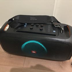 JBL PartyBox On-the-Go Portable Party Speaker with Built-In Lights and Wireless Mic - Black