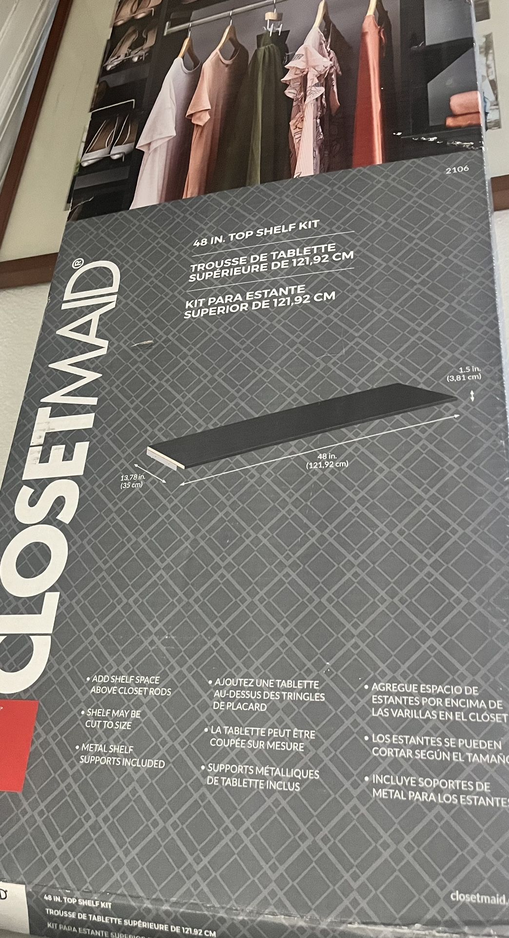 ClosetMaid Style+ 48 in. W Noir Top Shelf Kit