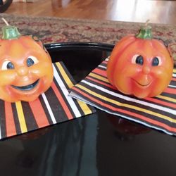 Vintage Halloween Pumpkin Candles