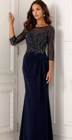 LIKE NEW - Elegant navy blue Lucci Lu 6049W gown