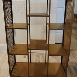 Gold Metal Display Shelf / Bookcase – Modern & Lightweight