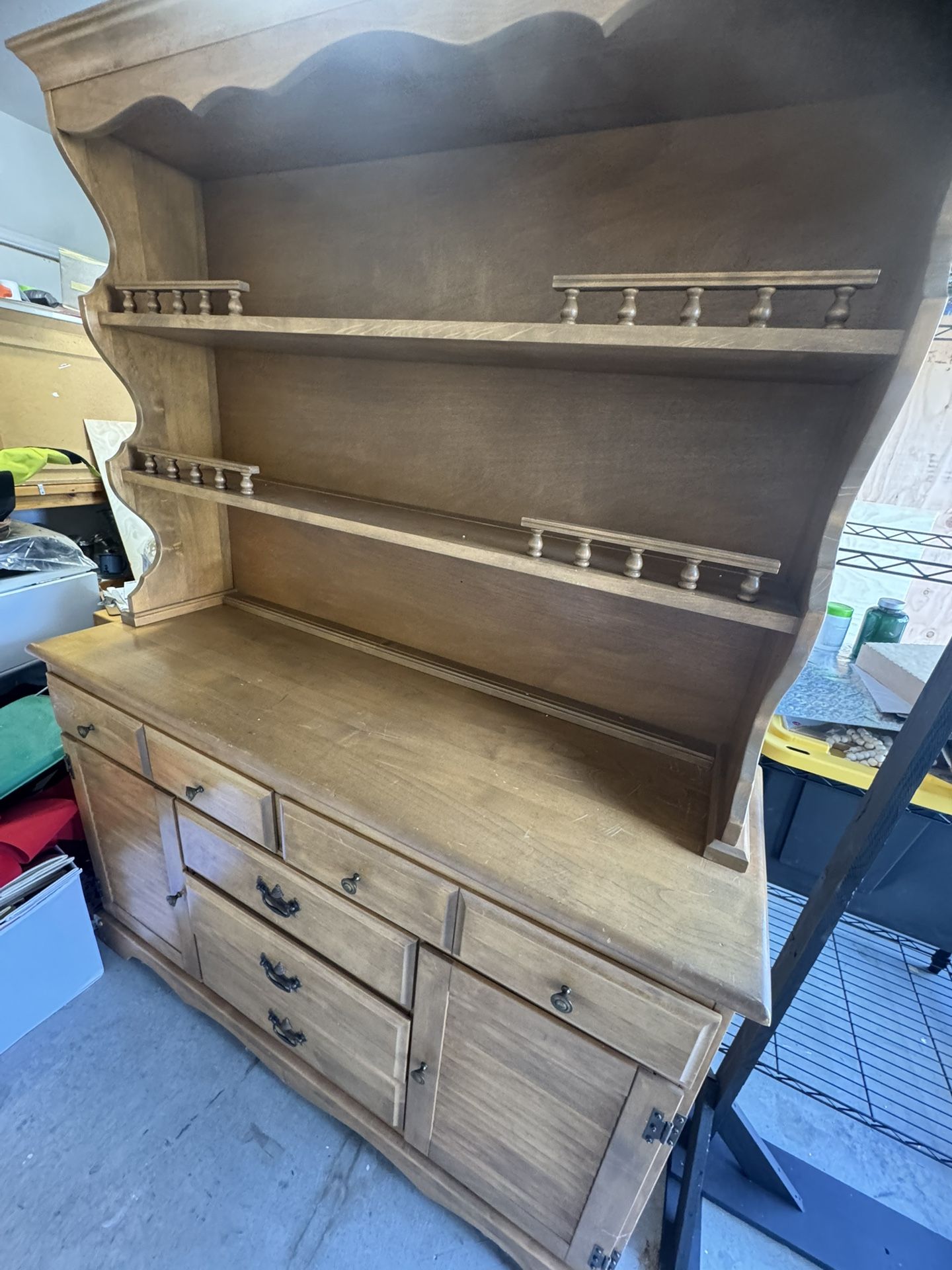 Beautiful Wood Hutch All Wood ( Two Parts For Easier Transportation)