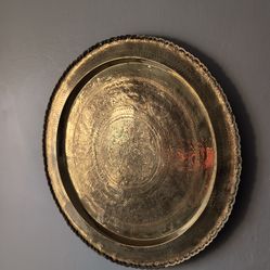 South East Asian solid brass handmade healing plate. Vintage. Phenomenal condition