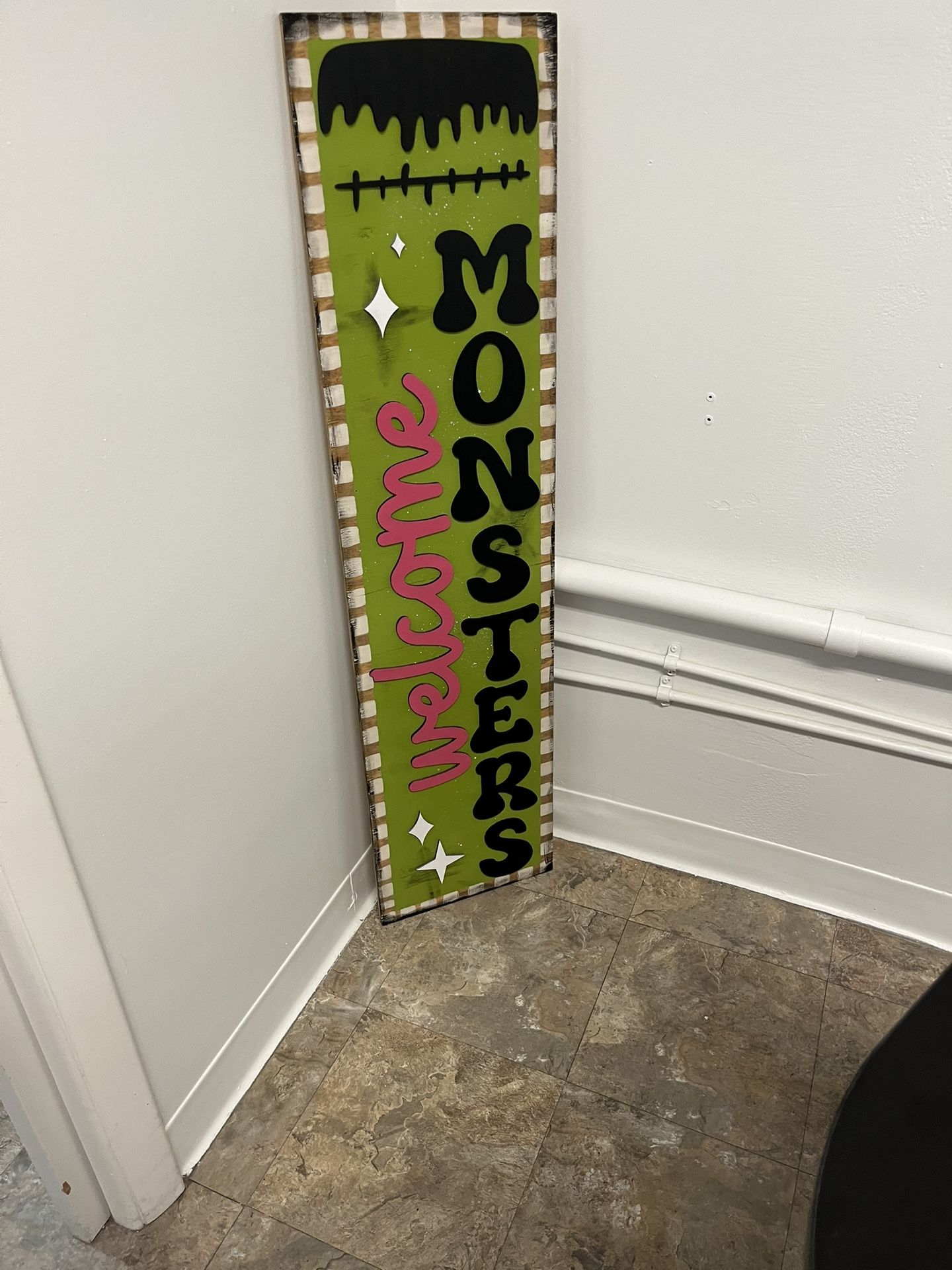 Halloween Signs For Trick Or Treat. All Wood , Very Cute In Person .