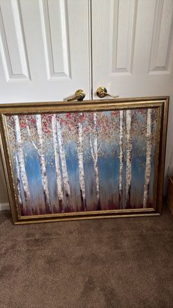 Framed Birch Tree Canvas Wall Art