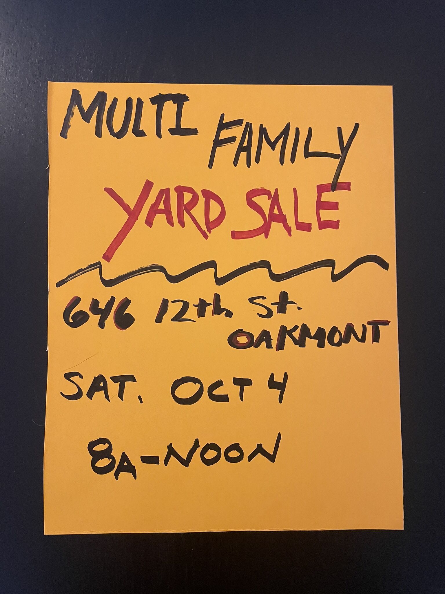 MULTI FAMILY YARD SALE