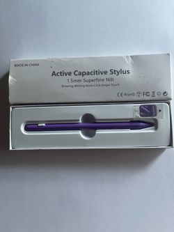 Purple Active Capacitive Stylus 1.5mm Fine Tip Pen for Tablet & Phone, Digital Drawing Stylus