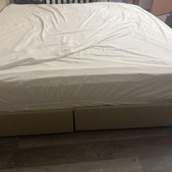 Selling King bed frame with storage drawers