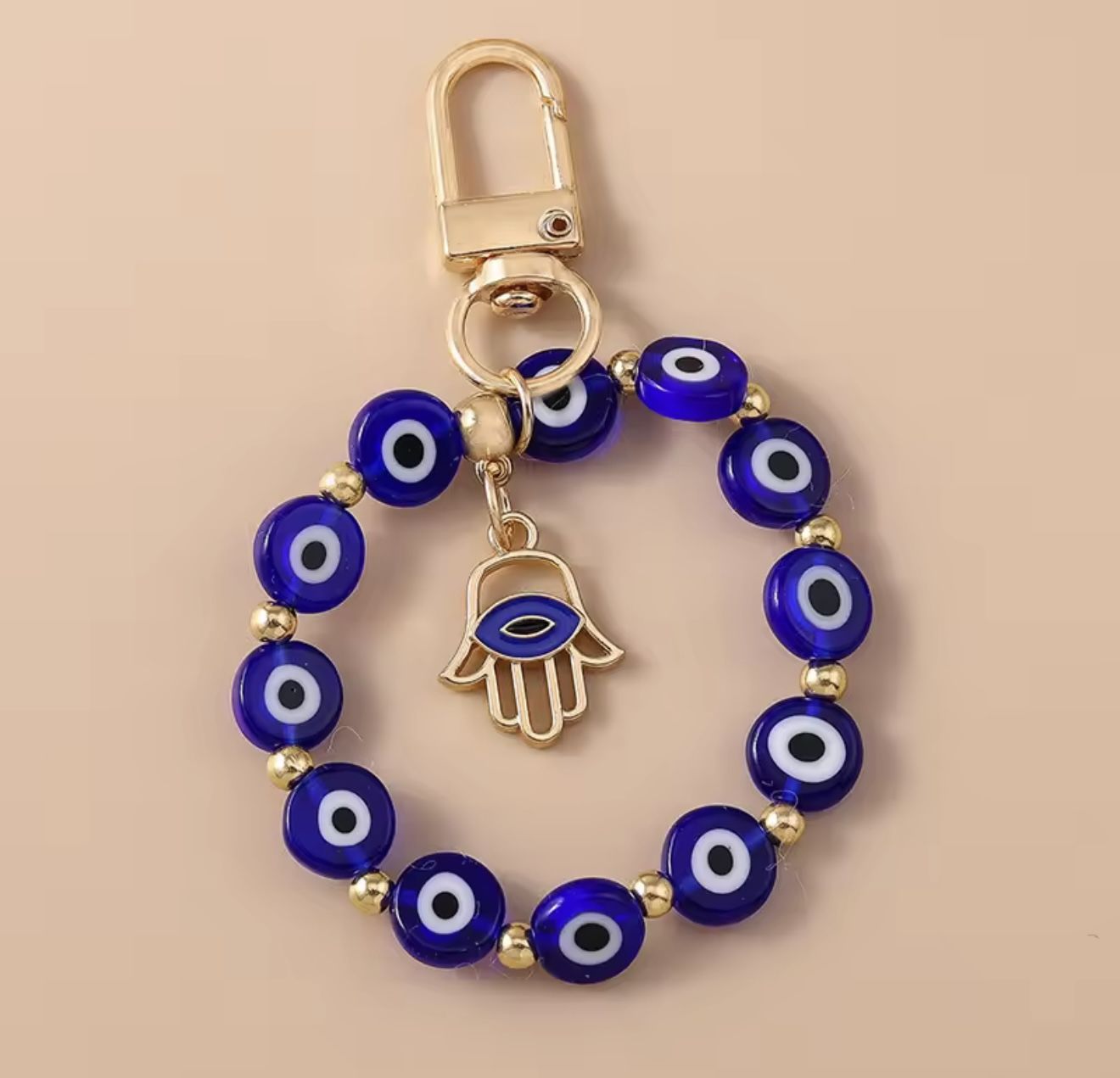 Bohemia Turkish Lucky Evil Eye Keychain Handmade Beadbed Bracelet Key Ring for Women Girls Handbag Pendants 