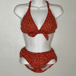 True Vintage Retro Bikini Set Paisley floral pattern 60s 70s