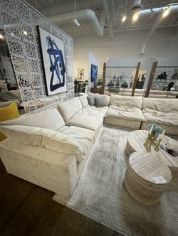 Luxury Oversized 4 Piece Sectional Sofa – Light Grey/Taupe