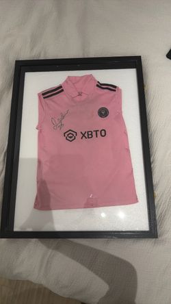 Lionel Messi inter miami jersey, signed by David Beckham