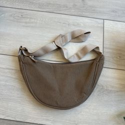  Dumpling Bag Small Sling Crescent Bag Corduroy Hobo Shoulder Bag Casual Crossbody Dumpling Purse (Brown)