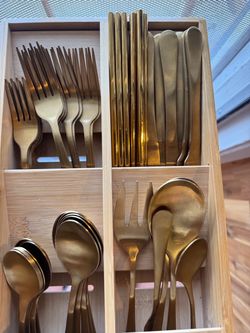 Matte gold utensils