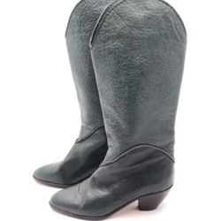 EUC [Smyth Bros] Italian Leather Designer Womens Cowboy Boots - Low Heel Sz 36.5, US Sz 6.5