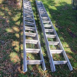two ladders, one of 32 feet and one of 28 feet