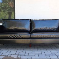 Black Faux Leather Couch