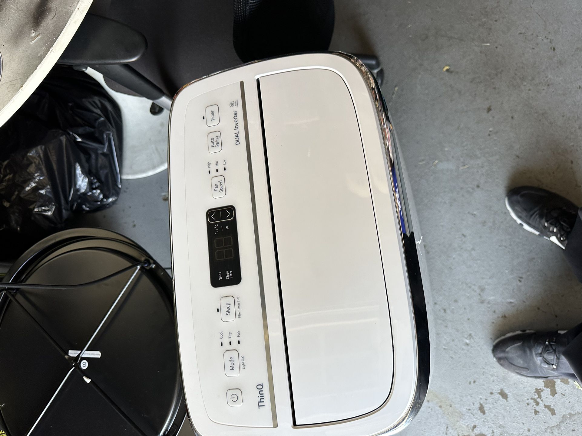 LG 14,000 BTU (10,000 BTU DOE) Portable Air Conditioner with Dual Inverter, 3 Fan Speeds, Sleep Mode and Remote Control - White
