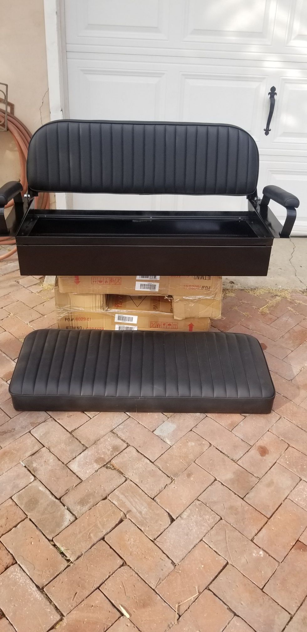 OBO Toyota FJ40 Landcruiser Fj45 Fj40 CONFERR WILL TRADE brand new OEM seat with under mount storage compartment