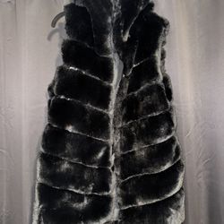 Black “fur” Vest 