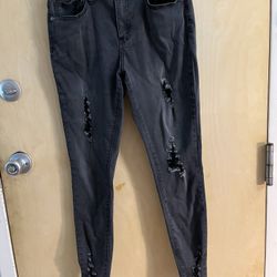 Black Wash Skinny Ankle Jeans