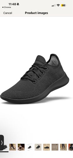allbirds tree runner jet black black sole size 9 men