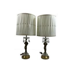 Pair Of Vintage Brass Figural Lamps