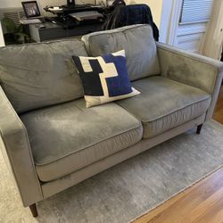 Living Spaces Gray Loveseat