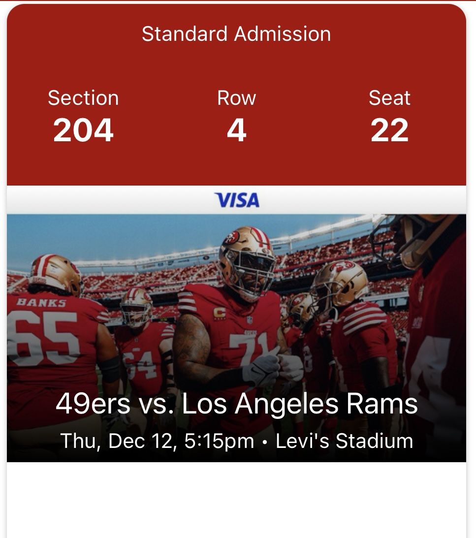 49ers Vs Rams Game 12/12/2024