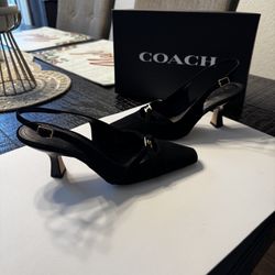 COACH Rowyn Slingback Suede Heels Size 5