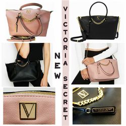 New Victoria Secret Tote Purses Bags- The Slouchy Tote Black Pink Gold

