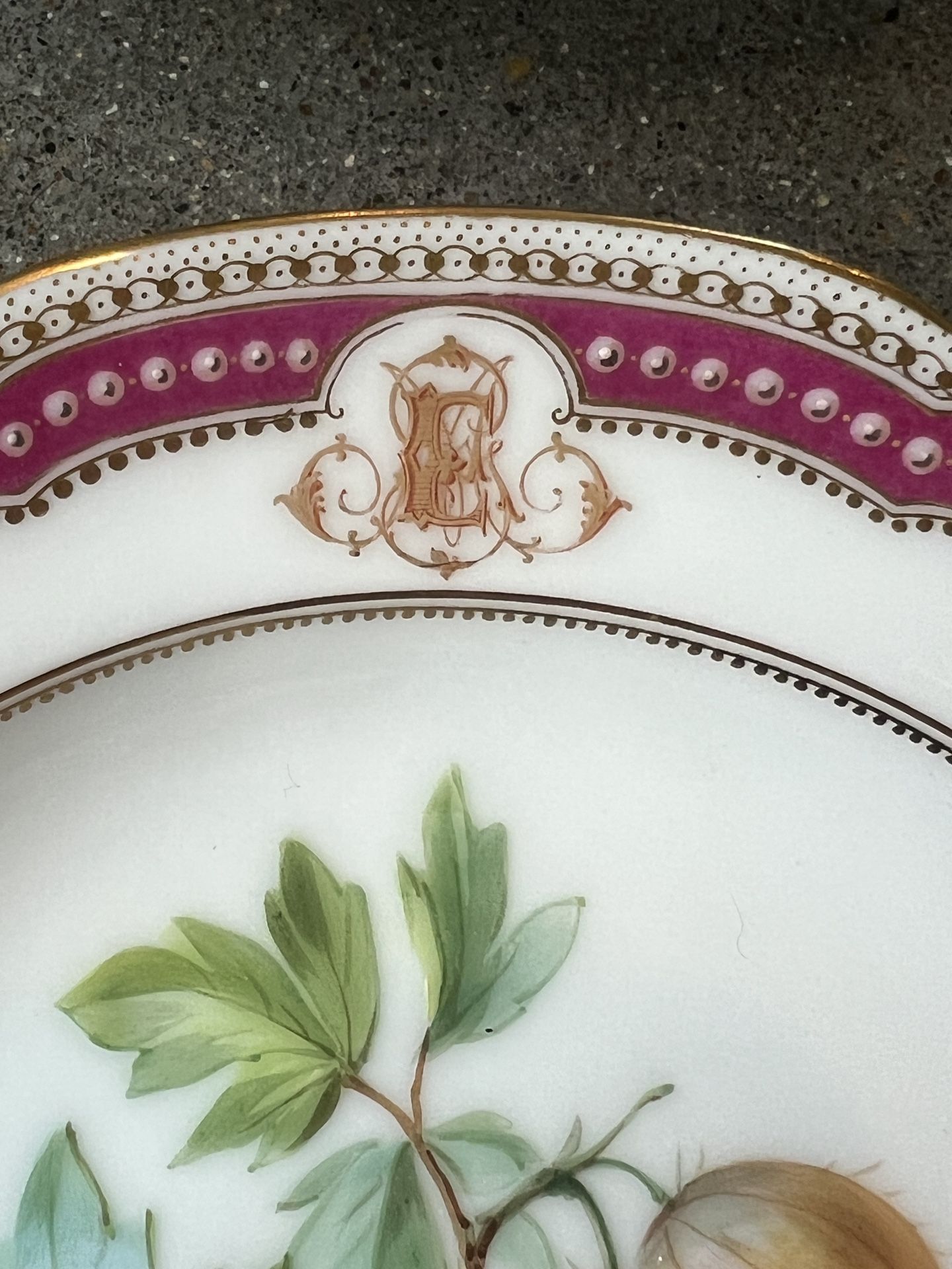 Lahoche et Pannier Antique French Porcelain Dessert Set Hand Painted *RARE*