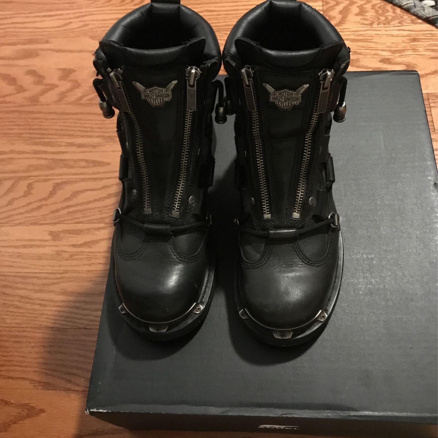 Harley Davidson Leather Boots With zippers