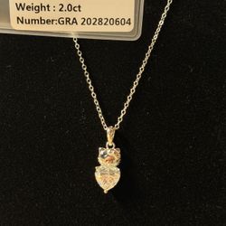 Authentic VVS D Moissanite diamond tester certified s925 silver women’s Necklace ✨ ❄️ 💎 