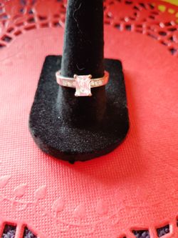 Exquisite Emerald Cut Faux Engagement Ring