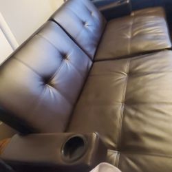 Brown Leather Futon $125. Barely Used