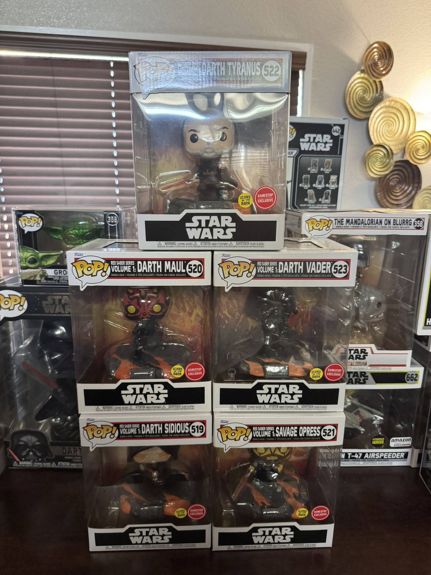 Star Wars Funko Pop GameStop Exclusive Red Saber Series Deluxe Figures