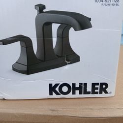 KOHLER 4" Matte Black Bathroom Faucet 