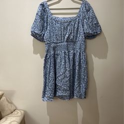 Paisley Blue And White Dress