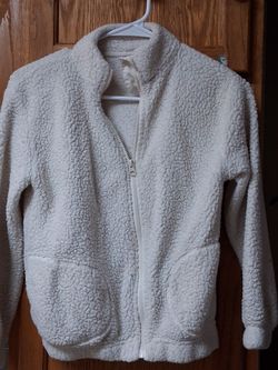Girls white jacket size 10/ 12 L