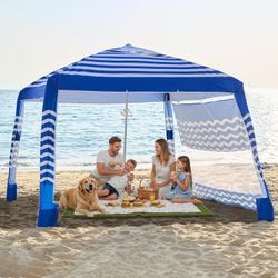 
Zeraty Beach Cabana 8'×8',Portable Beach Canopy Easy Pop Up